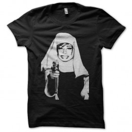 Shirt Nonne avec un flingue noir pour homme et femme