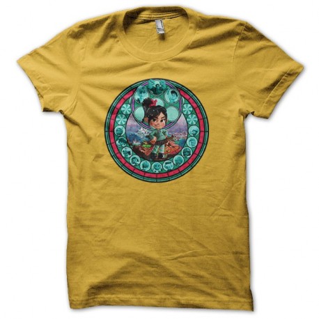 Shirt Vanellope pays des sucreries jaune pour homme et femme