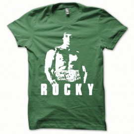 Shirt Rocky version basic blanc/vert bouteille pour homme et femme