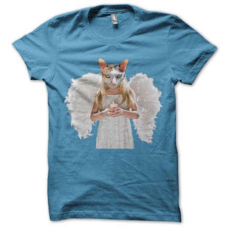 Shirt Angel Cat Bleu pour homme et femme