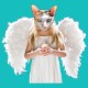 Shirt Angel Cat Bleu pour homme et femme