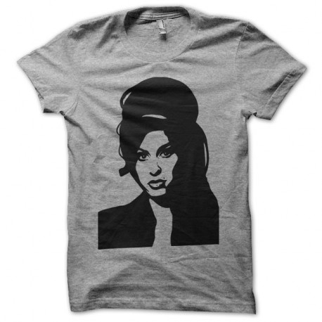 Shirt Amy Winehouse silhouette gris pour homme et femme