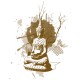 Shirt Buddha artistique blanc pour homme et femme