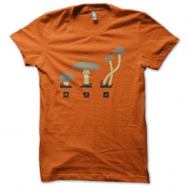 Shirt Champignons comestibles vénéneux ou hallucinogènes orange pour homme et femme