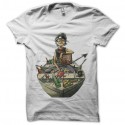 Shirt 2D gorillaz on boat blanc pour homme et femme