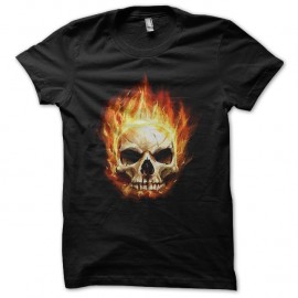 Shirt crâne en flammes noir pour homme et femme