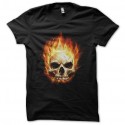Shirt crâne en flammes noir pour homme et femme