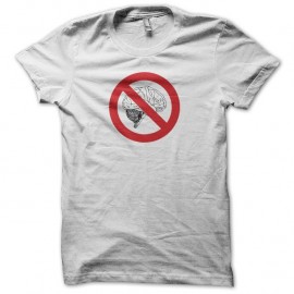 Shirt Idiocracy panneau cerveau interdit blanc pour homme et femme