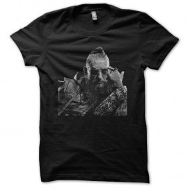 Shirt Le Mandarin portrait en trame noir pour homme et femme