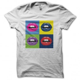 Shirt Bouche pop art blanc pour homme et femme