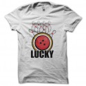 Shirt Lucky Strike parodie bowling blanc pour homme et femme