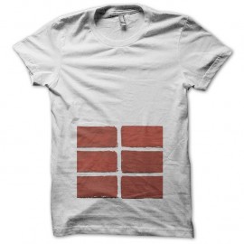 Shirt Abdos en briques blanc pour homme et femme