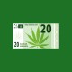 Shirt Ganja monnaie vert pour homme et femme