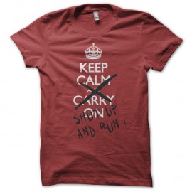 Shirt Keep calm - Shut up rouge pour homme et femme