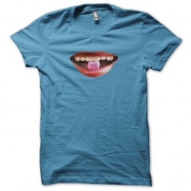 Shirt drug it's love bouche turquoise pour homme et femme