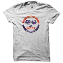 Shirt Pet Shop Boys Go West effet veilli blanc pour homme et femme