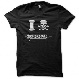 Shirt I love Krokodil noir pour homme et femme