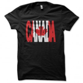 Shirt Canada texte drapeau noir pour homme et femme