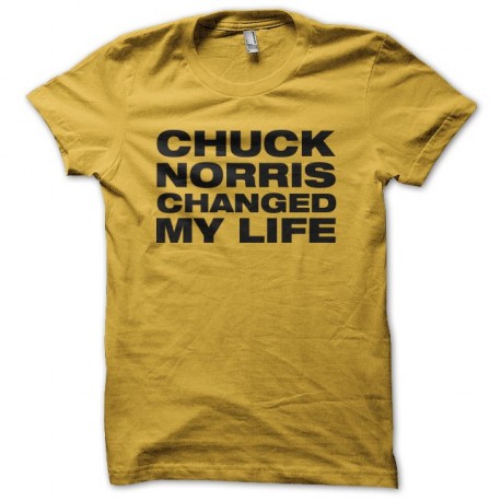Shirt Chuck Norris changed my life jaune pour homme et femme