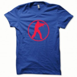 Shirt Counter Strike rouge/bleu royal pour homme et femme