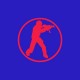 Shirt Counter Strike rouge/bleu royal pour homme et femme