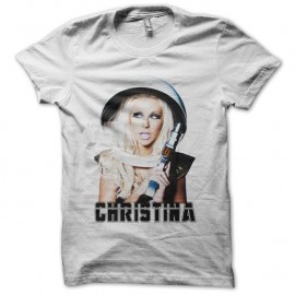 Shirt Christina Aguilera de l'espace blanc pour homme et femme
