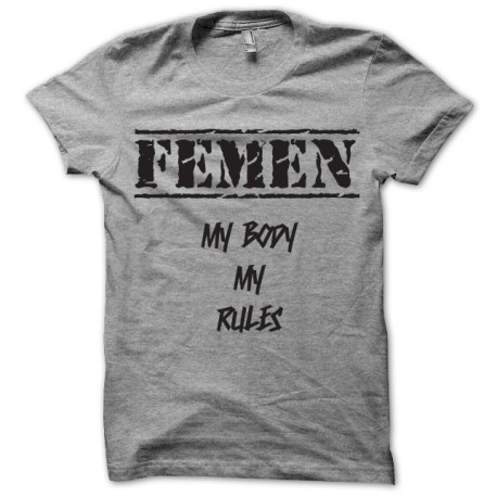 Shirt femen militant féministe gris pour homme et femme