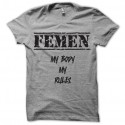 Shirt femen militant féministe gris pour homme et femme