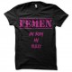 Shirt femen militant féministe noir pour homme et femme