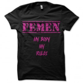 Shirt femen militant féministe noir pour homme et femme