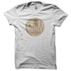 Shirt Pièce de 10 francs 1987 blanc pour homme et femme