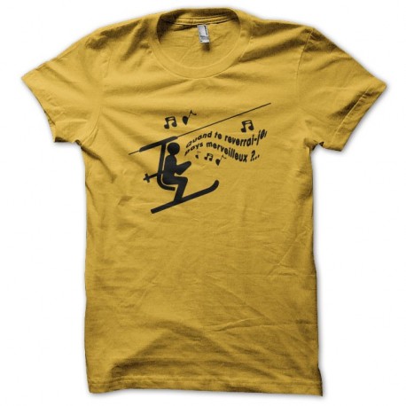 Shirt Les bronzés font du ski jaune pour homme et femme