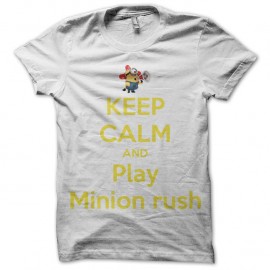 Shirt Minion Keep Calm blanc pour homme et femme