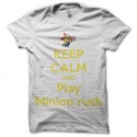 Shirt Minion Keep Calm blanc pour homme et femme