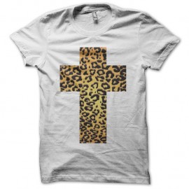 Shirt croix en léopard blanc pour homme et femme