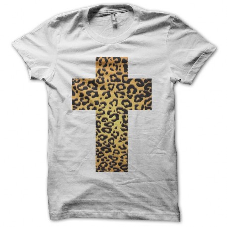 Shirt croix en léopard blanc pour homme et femme