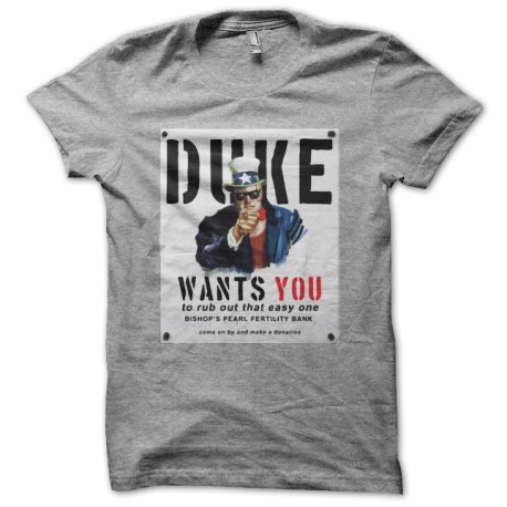 Shirt Oncle Sam Duke Nukem for ever gris pour homme et femme