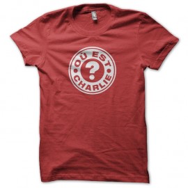 Shirt Où est charlie ? rouge pour homme et femme