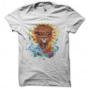 Shirt tatouage soleil lion carpe blanc pour homme et femme