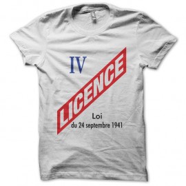 Shirt Licence 4 débit de boissons blanc pour homme et femme