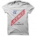 Shirt Licence 4 débit de boissons blanc pour homme et femme