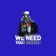 Shirt Zombies We need your brain parodie Oncle Sam bleu pour homme et femme