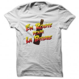 Shirt En route pour l'aventure parodie biture blanc pour homme et femme