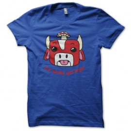 Shirt La vache qui tripe parodie la vache qui rit bleu pour homme et femme