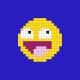 Shirt Smiley 8 bits pixel bleu pour homme et femme