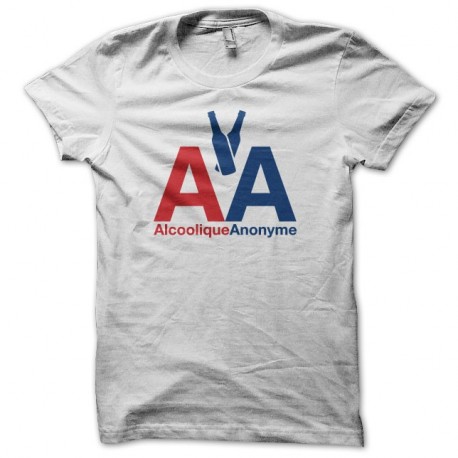 T Shirt Alcoolique Anonyme Parodie American Airlines Blanc