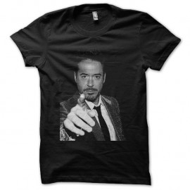 Shirt Robert Downey jr photo en trame noir pour homme et femme