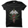 Shirt canabis logo weed en noir pour homme et femme