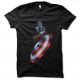 Shirt comic Captain america disque noir pour homme et femme