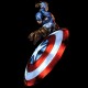 Shirt comic Captain america disque noir pour homme et femme